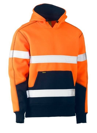 Picture of Bisley, Taped Hi Vis Fleece Hoodie Pullover